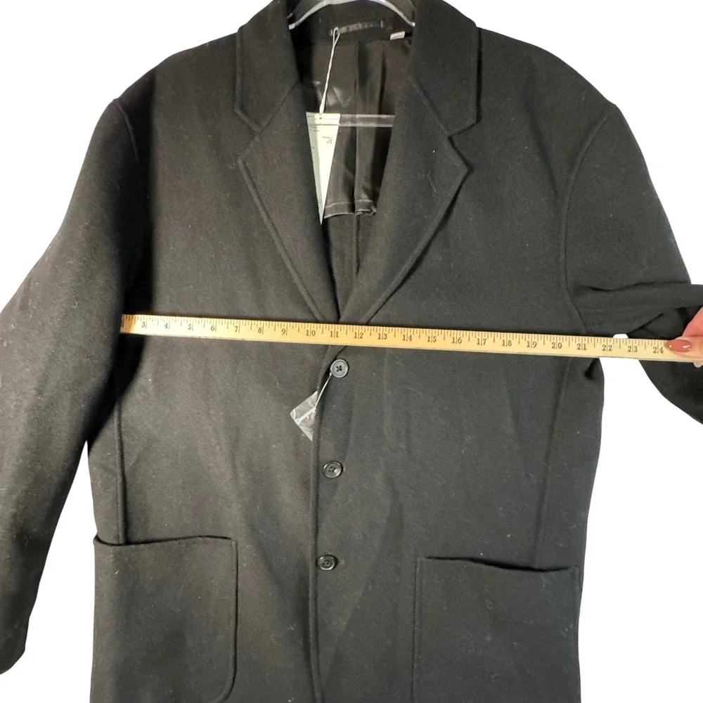 Uniqlo U Lemaire‎ Wool Blended Tailored Jacket Black Large Mens Blazer Coat NEW